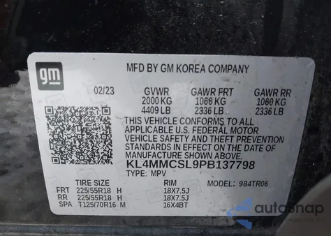 2023 Buick Encore Gx Preferred Awd from USA, damaged, VIN KL4MMCSL9PB137798